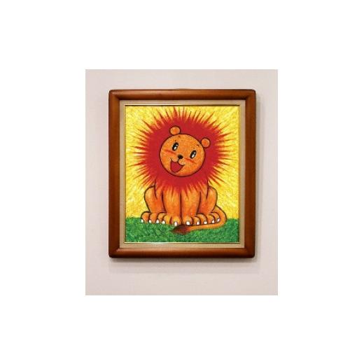 ふるさと納税 雑貨・日用品 絵画 大阪府 八尾市 J165 原画「らいおんサン」SMサイズ 徳 治昭 童画 原画 絵 絵画 額 キャラクター 大阪 八尾市