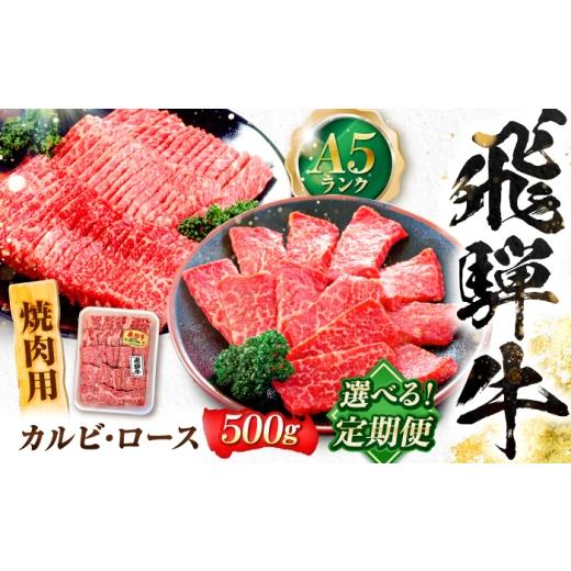 ふるさと納税 牛肉 焼肉・バーベキュー 岐阜県 岐阜市 3回定期便 飛騨牛 A5等級 焼肉用 カルビ・ロース 500g 牛肉 肉 お肉 焼き肉 BBQ 岐阜市 / 肉の松久 AN…