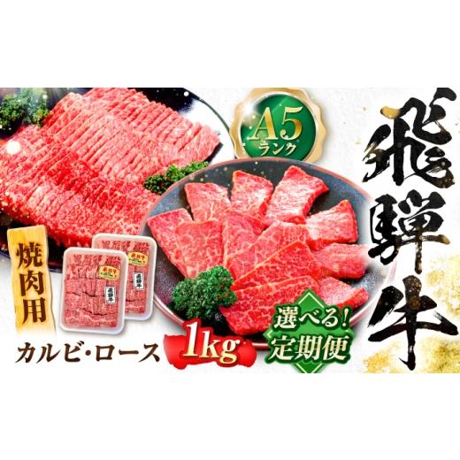 ふるさと納税 牛肉 焼肉・バーベキュー 岐阜県 岐阜市 3回定期便 飛騨牛 A5等級 焼肉用 カルビ・ロース 1kg 牛肉 肉 お肉 焼き肉 BBQ 岐阜市 / 肉の松久 ANI…
