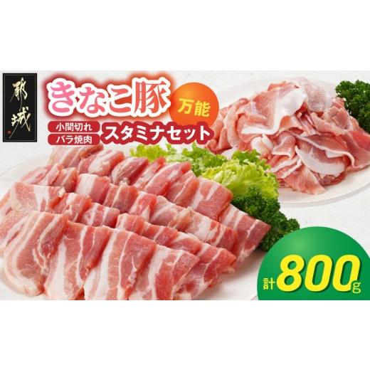 ふるさと納税 豚肉 バラ 宮崎県 都城市 「きなこ豚」万能スタミナ小間切れ&焼肉セット800g_AA-12-013_(都城市) ブランド豚 バラ焼肉 小間切れ 普段使いに便利…