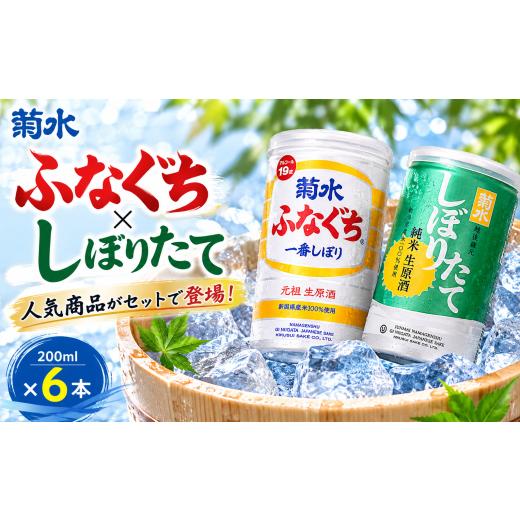 ふるさと納税 日本酒 新潟県 新発田市 日本酒 菊水 2種 各3本 セット 200ml × 6本 ふなぐち しぼりたて 純米生原酒 新潟 酒 お酒 地酒 本醸造生原酒 一番しぼ…