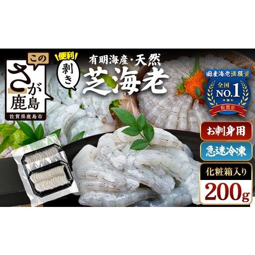 ふるさと納税 エビ 佐賀県 鹿島市 国産天然海老 有明海産 生芝エビ 刺身用 200g(100g×2パック)生食用 |化粧箱入り のし対応 贈答用 ギフト お中元 お歳暮 …