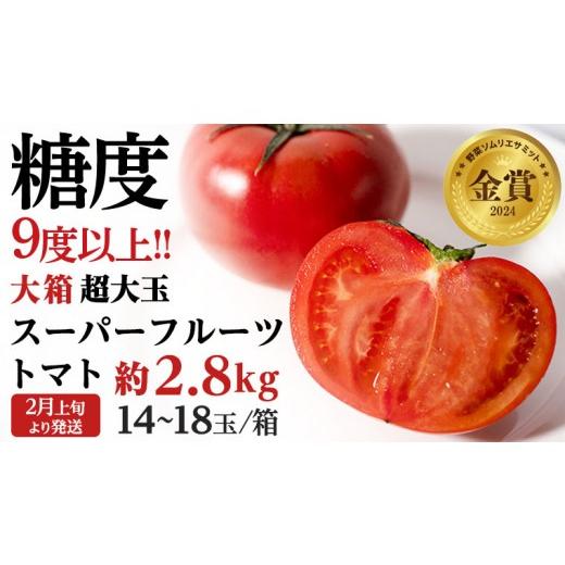 ふるさと納税 野菜類 トマト 茨城県 桜川市 [ 2027年 収穫分 ]2〜3月配送 超大玉 スーパーフルーツトマト 大箱 約2.8kg × 1箱 (14〜18玉/1箱) 糖度9度以上…