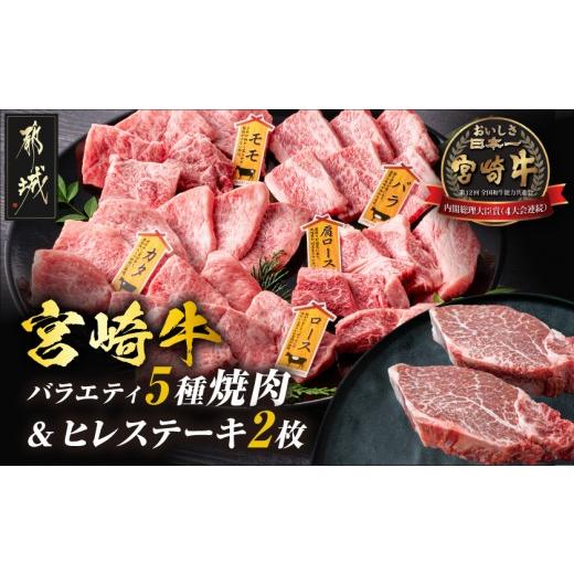 ふるさと納税 牛肉 ヒレ 宮崎県 都城市 宮崎牛ヒレステーキ2枚&amp;バラエティ焼肉500gセット_AE-89-012_(都城市) 宮崎県産宮崎牛 ヒレステーキ(真空) ロース …