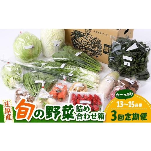 ふるさと納税 セット・詰合せ 広島県 庄原市 定期便 3回配送 広島県庄原産「旬の野菜」詰め合わせ箱(13〜15品目)野菜セット やさい 3ヵ月 3か月 3ヶ月 定期…