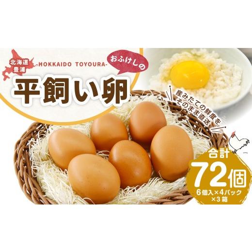 ふるさと納税 卵(鶏、烏骨鶏等) 北海道 豊浦町 北海道 豊浦 おふけしの平飼い卵 ( 6個入 × 4パック ) × 3箱 合計72個 卵 たまご 玉子 タマゴ エッグ 鶏…