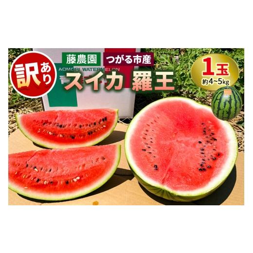 ふるさと納税 スイカ 青森県 つがる市 訳あり スイカ 羅王 1玉(約4kgから5kg)|つがる市産 青森産 産直 2026年産 令和8年 夏 すいか 西瓜 果物 フルーツ 旬 …