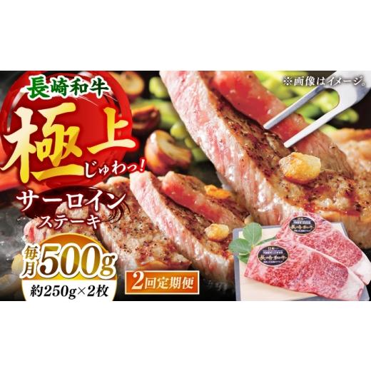 ふるさと納税 牛肉 サーロイン 長崎県 小値賀町 全2回定期便 「極厚 」長崎和牛 サーロイン ステーキ 計1.0kg (約500g/回)