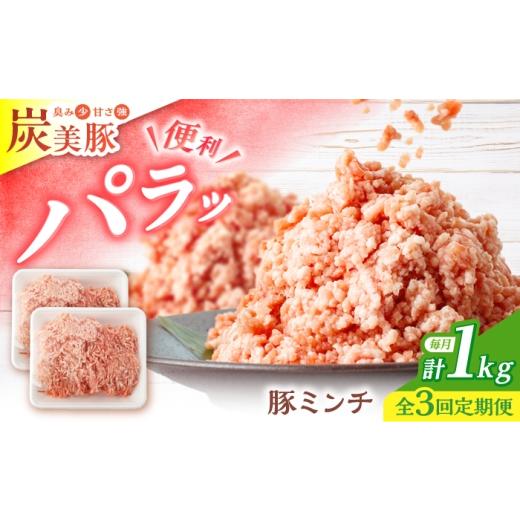 ふるさと納税 豚肉 長崎県 西海市 3回定期便 西海市産 「炭美豚」 豚ミンチ1kg(500g×2パック) 宮本畜産 豚肉 ひき肉 豚 便利 パラパラ 冷凍 国産 料理 使…