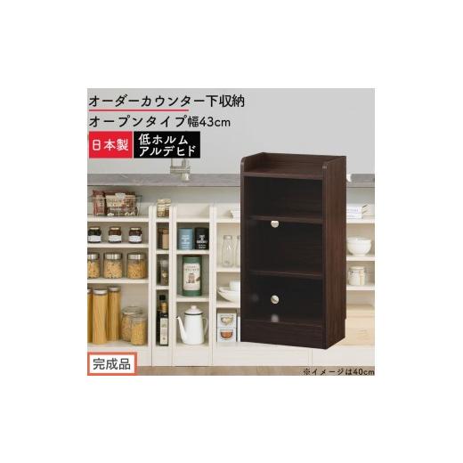 ふるさと納税 家具 収納家具 和歌山県 海南市 完成品でお届け オーダーカウンター下収納 オープンタイプ〔幅43cm〕(ウォールナット)カウンター下収納 薄型 …