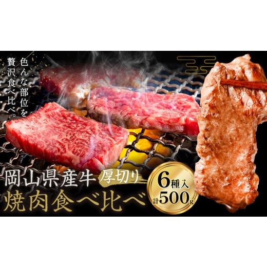ふるさと納税 牛肉 焼肉・バーベキュー 岡山県 浅口市 牛肉 国産 焼肉用 厚切り 食べ比べ セット 岡山県産牛 交雑牛 全6種 計500g[60日以内に出荷予定(土日祝…