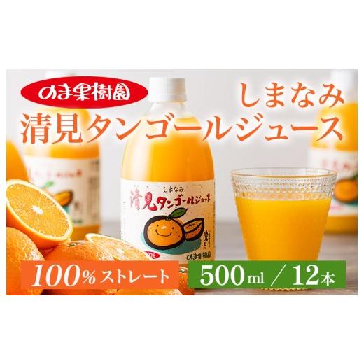 ふるさと納税 果汁飲料 みかん 愛媛県 今治市 のま果樹園の しまなみ清見タンゴールジュース (500ml/12本) V003910SET12 ジュース ストレートジュース 果汁…
