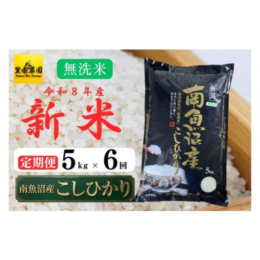 ふるさと納税 無洗米 新潟県 南魚沼市 定期便 令和8年産新米予約 南魚沼産コシヒカリ無洗米(5kg×全6回) 9月下旬より1ヶ月以内に順次発送 銘柄米 無洗米 …