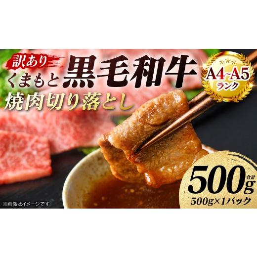 ふるさと納税 牛肉 焼肉・バーベキュー 熊本県 八代市 訳あり A4〜A5ランク くまもと黒毛和牛 焼肉 切り落とし 500g (500g×1パック) 肩ロース バラ 牛肉 …