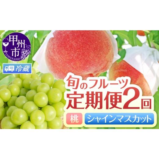 ふるさと納税 果物の詰合せ 山梨県 甲州市 定期便 旬のフルーツ2回定期便(桃・シャインマスカット) 2027年発送 (HK)C5-441 2027年発送