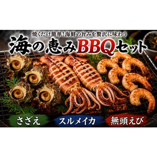 ふるさと納税 エビ 山口県 下関市 海の恵みBBQセット 4人前 冷凍 海鮮 魚介 さざえ スルメイカ 無頭えび 海鮮BBQ 下処理済み 簡単調理 貝 活さざえ つぼ焼き …
