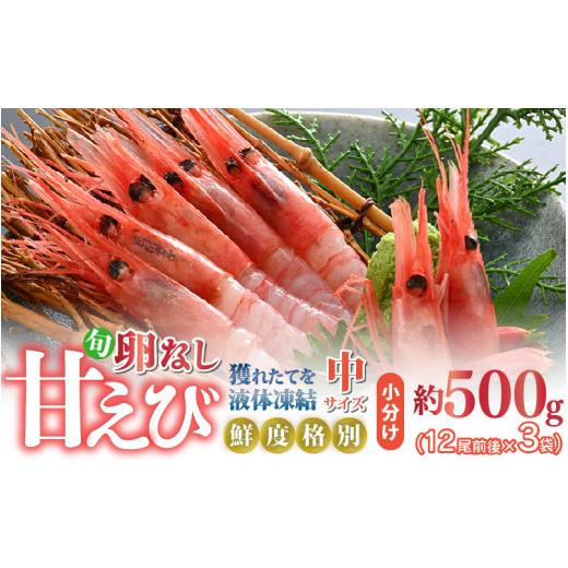 ふるさと納税 エビ あまエビ 福井県 美浜町 旬甘えび 卵無し 小分け 約500g 12尾前後 × 3袋 中サイズ 鮮度格別 獲れたてを液体凍結 えび エビ 海老 甘エビ 甘…