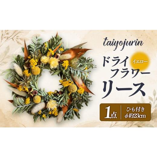 ふるさと納税 雑貨・日用品 花 広島県 広島市 太陽樹林 ドライフラワーリース (イエロー系)