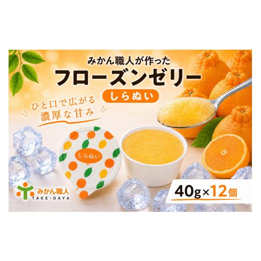 ふるさと納税 菓子 ゼリー 愛媛県 愛南町 みかん職人が作った フローズン ゼリー 40g×1種 計12個 不知火(しらぬい) みかん 人気 デザート スイーツ シャーベ…