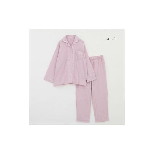 ふるさと納税 服 女 兵庫県 西脇市 快眠ラボ 雲ごこちガーゼ 甘撚り3重ガーゼ ローズ/Lサイズ 播州織使用 レディース パジャマ 47-19 ローズ/Lサイズ