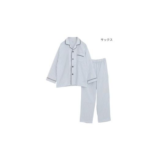 ふるさと納税 服 男 兵庫県 西脇市 快眠ラボ 雲ごこちガーゼ 甘撚り3重ガーゼ サックス/Lサイズ 播州織使用 メンズ ストライプ パジャマ 47-22 サックス …