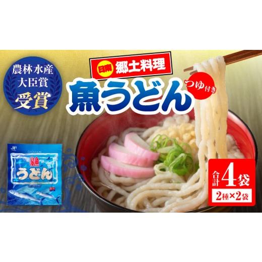 ふるさと納税 旬の鮮魚等 宮崎県 日南市 日南 魚うどん 2種 セット 4食分 つゆ付き 数量限定 惣菜 簡単調理 食品 国産 郷土料理 日南名物 母の味 食べ比べ 詰…