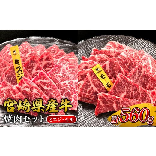 ふるさと納税 牛肉 焼肉・バーベキュー 宮崎県 えびの市 2026年11月発送 宮崎県産 黒牛 焼肉 赤身 牛肉 焼肉セット ミスジ モモ 2点盛り 560g(280g × 2パッ…
