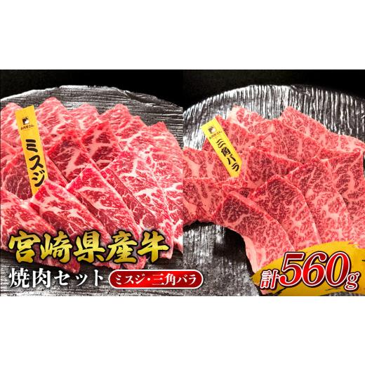 ふるさと納税 牛肉 焼肉・バーベキュー 宮崎県 えびの市 2026年10月発送 宮崎県産 黒牛 焼肉 赤身 牛肉 焼肉セット ミスジ 三角バラ 2点盛り 560g(280g × 2…