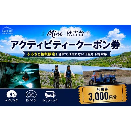 ふるさと納税 体験チケット 山口県 美祢市 Mine 秋吉台 アクティビティ クーポン券 3,000円分 | ケイビング 洞窟探検 Eバイク 電動自転車 ツアー トゥクトゥ…