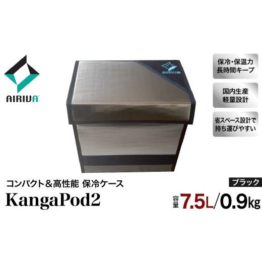 ふるさと納税 アウトドアグッズ クーラーボックス 千葉県 市原市 AIRIVA カンガルースタイル KangaPod2(7.5L・0.9kg・ブラック・ショルダーベルトなし) 保冷…