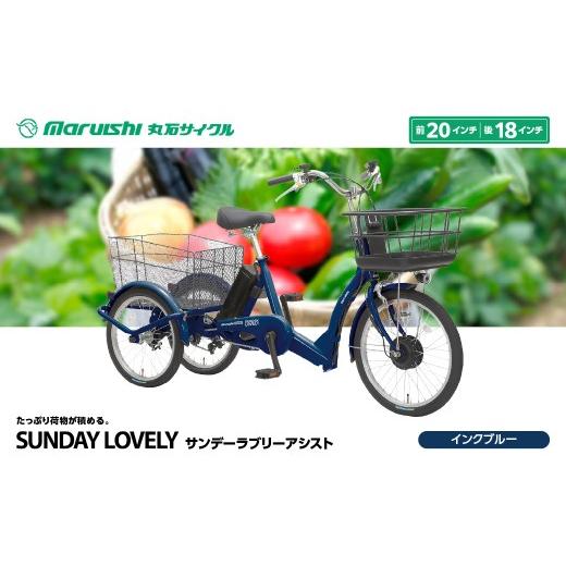 ふるさと納税 自転車 電動アシスト自転車 埼玉県 吉川市 594-001 サンデーラブリーアシスト(丸石サイクル)インクブルー YSKR118-IBL インクブルー