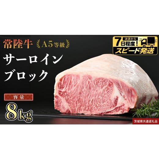 ふるさと納税 牛肉 ステーキ 茨城県 つくばみらい市 スピード発送 常陸牛 A5等級 サーロイン ブロック 選べる容量 8kg (茨城県共通返礼品) 国産 ステーキ 焼…
