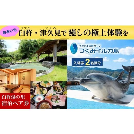 ふるさと納税 宿泊券 温泉 大分県 臼杵市 臼杵湯の里宿泊ペア券と、うみたま体験パーク「つくみイルカ島」入場券 (2名様分) | チケット ペア入場券 利用券 宿…