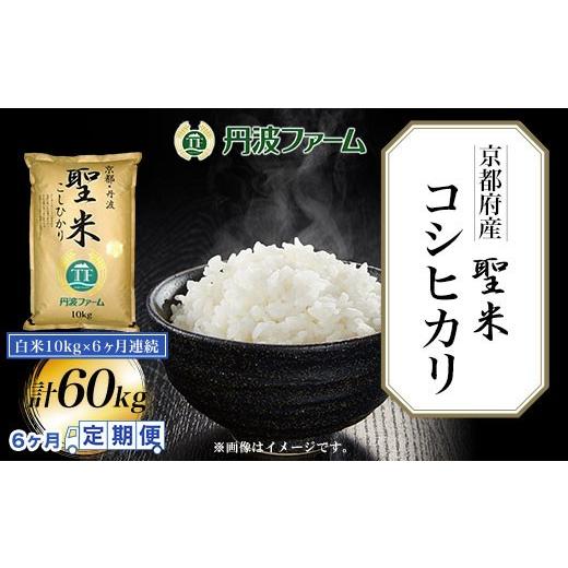 ふるさと納税 米 コシヒカリ 京都府 福知山市 定期便6回 令和7年産 京都府産コシヒカリ「聖米」 白米 計60kg (10kg×定期便6回) fc-ZW002-R7-C 丹波ファーム …