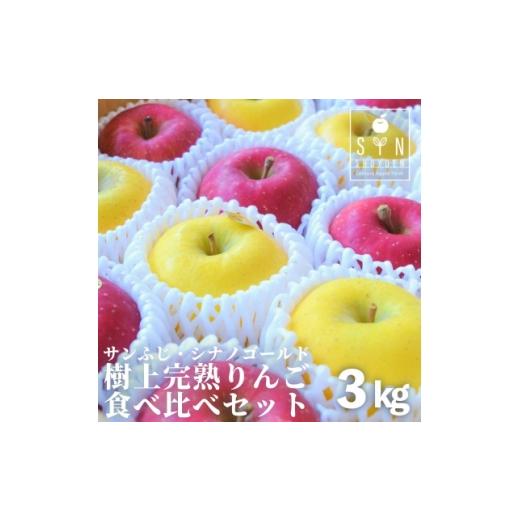 ふるさと納税 りんご 岩手県 遠野市 松陽園の樹上完熟 りんご 食べ比べセット サンふじ シナノゴールド 合計 3kg 農家直送 先行予約 1373229