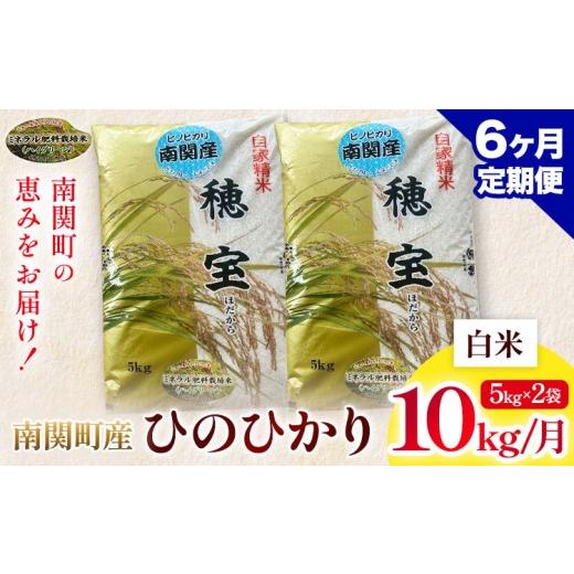ふるさと納税 米 ヒノヒカリ 熊本県 南関町 6ヶ月定期便 ＼熊本県 南関町産/ 令和7年産 米 白米 10kg(5kg×2袋) /月 ひのひかり[お申し込み月の翌月から出…