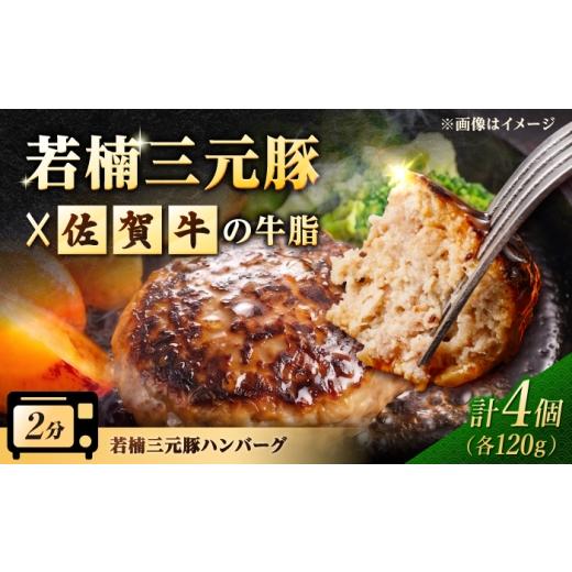 ふるさと納税 豚肉 ハンバーグ 佐賀県 武雄市 肉汁たっぷり 若楠三元豚ハンバーグ 120g×4個(焼成タイプ)/ナチュラルフーズ