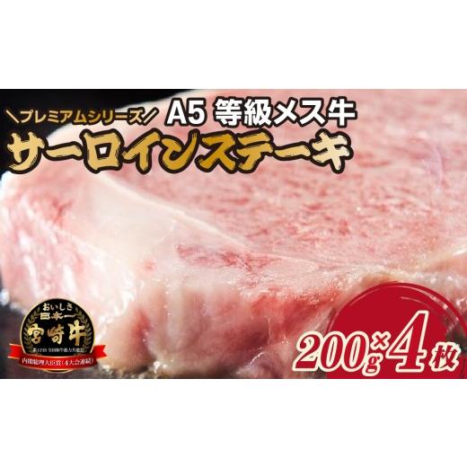 ふるさと納税 牛肉 サーロイン 宮崎県 小林市 プレミアムシリーズ 厳選宮崎牛メス指定 A5等級サーロインステーキ 800g(国産 牛肉 国産牛 和牛 黒毛和牛 …