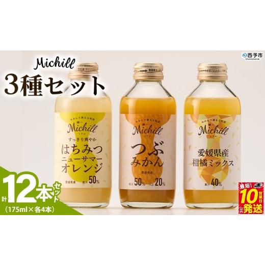 ふるさと納税 果汁飲料 みかん 愛媛県 西予市 Michill 3品種 175ml×計12本 『最短10営業日以内に発送予定』愛媛県産 西宇和 つぶ入り ミックス ジュース は…