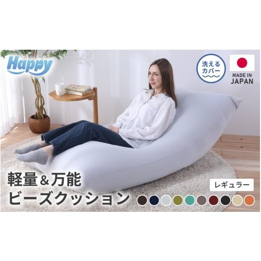 ふるさと納税 家具 インテリア・寝具・収納 福井県 あわら市 ソファにもベッドにも 軽量&万能ビーズクッション|ハッピーレギュラー カラー ダイダイ(橙) …