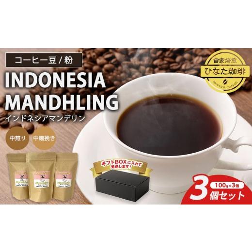 ふるさと納税 コーヒー コーヒー豆 愛知県 幸田町 粉 コーヒー 豆 粉(インドネシア マンデリン 中煎り 中細挽き)100g × 3個セット | ミディアムロースト …