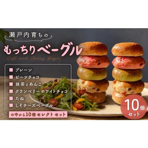 ふるさと納税 パン 岡山県 瀬戸内市 もっちり ベーグル 10個 セレクトセット プレーン ビーツチョコ 抹茶 あんこ クランベリーホワイトチョコ たね しそ チー…