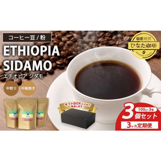 ふるさと納税 コーヒー コーヒー豆 愛知県 幸田町 粉 3カ月定期便 コーヒー 豆 粉(エチオピア シダモ 中煎り 中細挽き)100g × 3個セット | ミディアムロー…