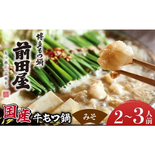 ふるさと納税 牛肉 もつ鍋 福岡県 篠栗町 博多もつ鍋前田屋 みそ味2〜3人前 LF001 みそ(2〜3人前) 1回配送