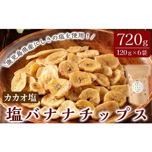 ふるさと納税 菓子 スナック 鹿児島県 霧島市 A0-251-B 錦江湾にしきの塩とカカオニブを粉末にしてまぶしたカカオ塩バナナチップス(合計約720g・120g×6袋) か…