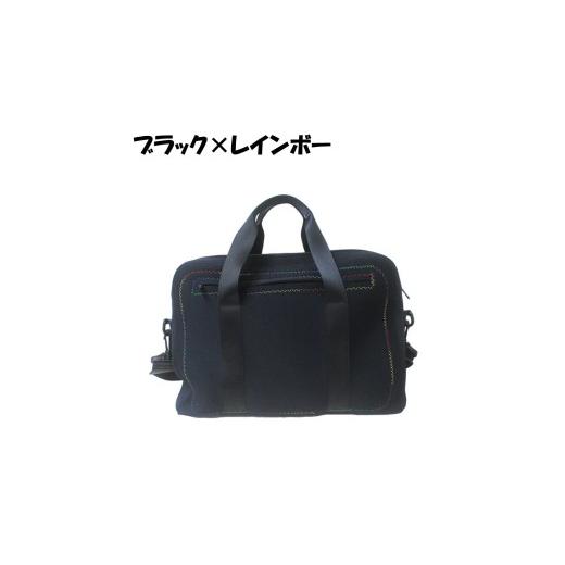 ふるさと納税 カバン 大分県 国東市 クロッツバック 簡易防水ブリーフケース B 11L ブラック(レインボー) _2790R-2 カラー:ブラック|ステッチ:レインボー