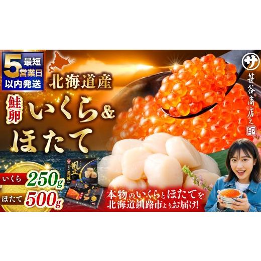 ふるさと納税 いくら 北海道 釧路市 2026年10月発送 笹谷商店 北海道産 いくら醤油漬け250g&ほたて貝柱500g ふるさと納税 海鮮 いくら 帆立 海鮮物 セット北…