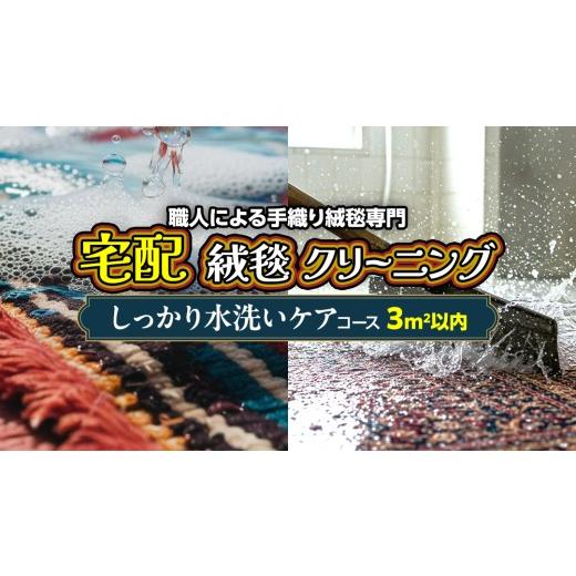 ふるさと納税 織物・繊維品 茨城県 つくばみらい市 宅配 絨毯 クリーニング チケット │ しっかり水洗いケアコース(3平米以内)約150cm×200cm 宅配 クリーニ…