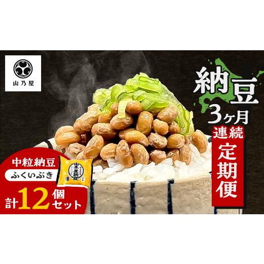 ふるさと納税 加工品等 納豆 福島県 川俣町 [3か月定期便]山乃屋の山木屋 中粒 納豆 ふくいぶき 12個 納豆 大豆 健康 発酵食品 ギフト おすすめ 川俣町 福島…