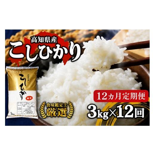 ふるさと納税 米 高知県 須崎市 令和8年産 新米 コシヒカリ 定期便 3kg 12回 選べる容量 選べる回数 8月中旬発送開始 農家直送 高知県産 清流 新荘川流域 清流…